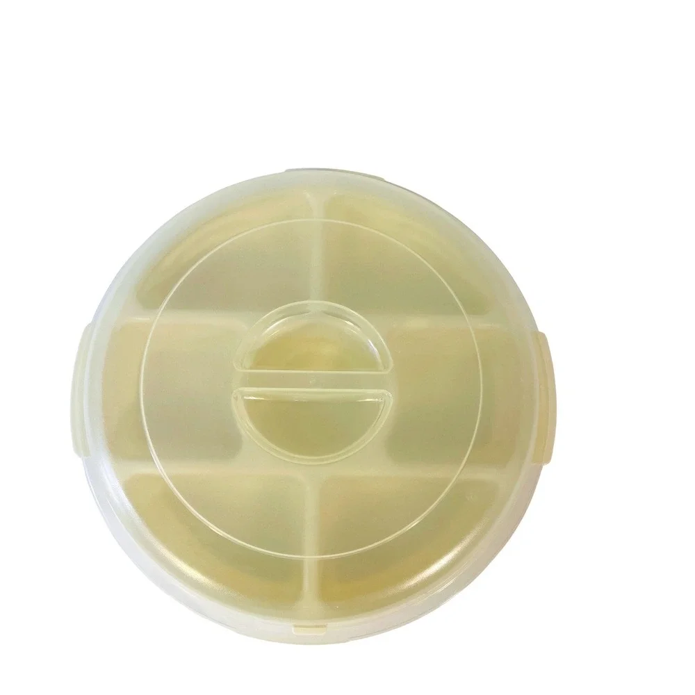 Vintage Rubbermaid Servin Saver Veggie Tray Round Domed Lid Almond‎ Grandmacore